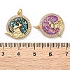 Brass Micro Pave Clear Cubic Zirconia Pendants KK-S048-04G-3