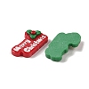 Merry Christmas Opaque Resin Decoden Cabochons RESI-S391-03-2
