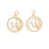Brass Micro Pave Cubic Zirconia Pendants ZIRC-E164-36H-G-2