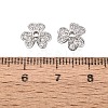 Brass Micro Pave Clear Cubic Zirconia Bead Caps KK-Q071-11P-02-3