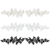 3 Pairs 3 Style Rose Pattern Polyester Computerized Embroidered Appliques DIY-FG0003-96-1