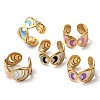 304 Stainless Steel Enamel Open Cuff Rings RJEW-L335-02C-G-2