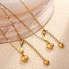 304 Stainless Steel Double Heart Pendant Necklaces for Women NJEW-U045-01G-1