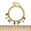 304 Stainless Steel Enamel Charm Bracelets BJEW-C113-03G-5