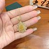 Alloy Rhinestone Pendants Necklace & Stud Earrings & Rings Sets for Women FS-WGBD3A6-01-2