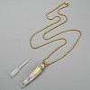 Electroplate Natural Quartz Crystal Perfume Bottle Pendant Necklaces NJEW-I239-01G-3