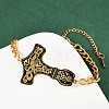304 Stainless Steel Enamel Link Bracelets BJEW-P356-01B-G-2