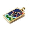 Tarot 304 Stainless Steel Enamel Pendants STAS-M119-07P-G-3