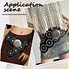 Western Retro PU Leather & Resin Imitation Gemstone Disc Chain Belts with Alloy Buckles AJEW-WH20060-33-5