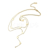 304 Stainless Steel Heart Link Double Layer Chain Y Necklaces for Women NJEW-C088-03G-2