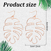ANATTASOUL 4 Pairs 2 Colors Alloy Hollow Out Monstera Leaf Dangle Earrings for Women EJEW-AN0001-18-2