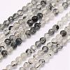 Natural Black Rutilated Quartz Beads Strands G-F509-34-4mm-1