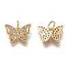 Brass Micro Pave Clear Cubic Zirconia Charms ZIRC-B002-47G-2