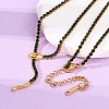 304 Stainless Steel Emerald Rhinestone Cup Chain Snake Tennis Necklaces for Women NJEW-A051-02G-3