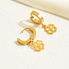 Fashionable Clover Brass Hoop Earrings HI5934-3
