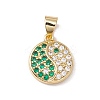 Brass Micro Pave Cubic Zirconia Charms Real 18K Gold Plated KK-G415-39G-03-1