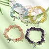 Natural & Synthetic Mixed Gemstone Chips Beaded Stretch Bracelets BJEW-JB09586-5