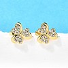 Clover Brass Hoop Earrings EJEW-S256-05G-3