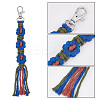 2Pcs 2 Colors Macrame Wristlet Cotton Pendant Decorations AJEW-GO0001-02-3