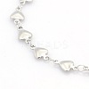 Tarnish Resistant Casual Style 304 Stainless Steel Heart Link Chain Bracelets LS-STAS-O036-05P-2