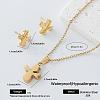 304 Stainless Steel Pendant Necklace & Stud Earrings Set for Women PZ6916-4-1