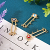3Pcs 3 Colors Rack Plating Brass Micro Pave Cubic Zirconia Brooch Finding KK-TA0001-32-5