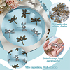 Tibetan Style Alloy Pendant Cabochon Settings with Transparent Glass Cabochons DIY-GO0002-31B-5