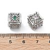 Brass Micro Pave Cubic Zirconia Beads KK-G523-12P-3
