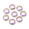Electroplate Transparent Glass Linking Rings GLAA-F126-01C-1