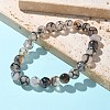 Natural Dragon Veins Agate Beaded Stretch Bracelets X-BJEW-Q692-02C-1