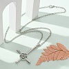 Christian Upside Down Cross & Star Alloy Pendant Pendant Twisted Chain Necklaces for Women LS-NJEW-NH0001-03P-1