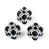 Polymer Clay Rhinestone Beads with Square Acrylic CLAY-T022-03B-1
