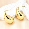 Rack Plating Brass Twist Teardrop Stud Earrings for Women EJEW-K247-02G-1