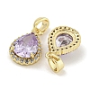 Brass with Cubic Zirconia Charms KK-Q820-10G-2