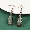 Brass Natural Mixed Stone Teardrop Dangle Earrings G-B149-15R-3