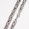 Non-Tarnish 201 Stainless Steel Byzantine Chain Necklaces NJEW-K062-01P-6mm-2