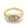 Clear Cubic Zirconia Horse Eye Finger Ring LS-RJEW-E058-01G-09-2