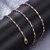 Brass Twisted Bar Link Chain Necklaces NJEW-D302-63RG-4