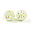 Stripe Pattern Resin AB Rhinestone Round Beads RESI-S313-18x20-13-1