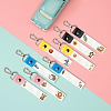 PU Leather & Cotton Name Marker Keychain AJEW-WH0514-012-4