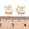 Brass with Clear Cubic Zirconia Charms KK-P271-28G-3