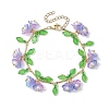 Flower Glass & Acrylic Charm Bracelets BJEW-JB10443-02-1