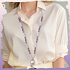 2Pcs Natural Amethyst & Rose Quartz & Glass Beaded Chains for ID Card Holder Lanyard Neck Strap HJEW-SC00149-4
