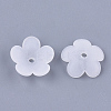 5-Petal Transparent Acrylic Bead Caps X-FACR-T001-12-2