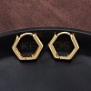 Brass Hexagon Hinged Hoop Earrings for Women EJEW-P206-11G-4