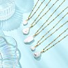 Natural Baroque Pearl Keshi Pendant 304 Stainless Steel Satellite Chain Necklaces NJEW-JN06161-1