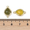 Natural Korean Jade Faceted Connector Charms G-L514-048P-06-3