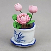 Polymer Clay Lily with Resin Basket Miniature Ornaments PW-WGD70FB-01-1