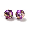 Flower Picture Printed Glass Round Beads GLAA-J087-12mm-B08-2