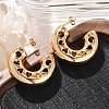 C-Shaped 304 Stainless Steel Stud Earrings for Women EJEW-A125-01G-4